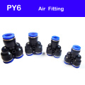 PY6 HIGH QUALITY 10Pcs PY6 Air Piping Y Adapters 6mm to 6mm One Touch Fittings Quick Connectors