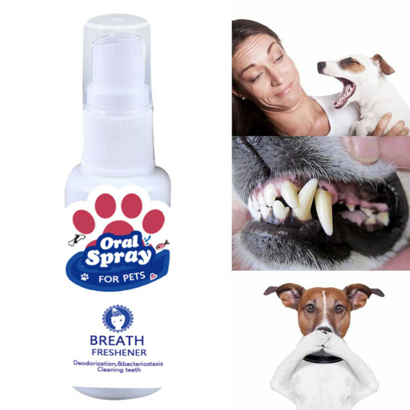 HOT!! 30ml Cats Dogs Anti Portable Oral Care Spray Pet Breath Freshener Bad Teeth Deodorant Treatment Odor Remove Tslm1