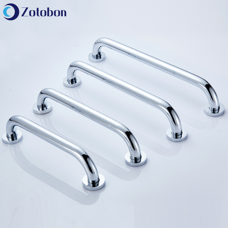 ZOTOBON Brass Chrome Grab Rails 30-50cm Bathroom Bathtub Toilet Handrail Grab Bar Shower Safety Support Handle Towel Rack F273