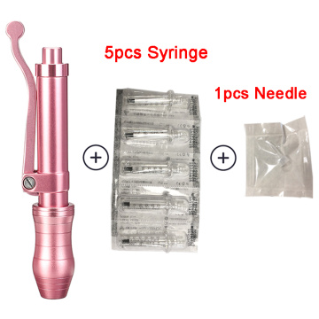 Pink 0.3ml hyaluronic pen with 5pcs Syringe and 1 needle free atomizer hyaluron injection pen wrinkle removal Lip Fillers