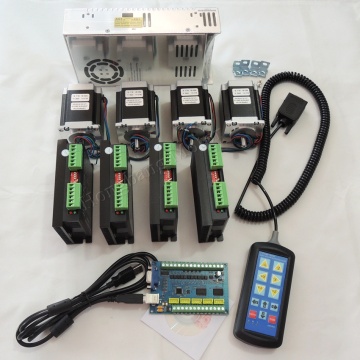 Ship from EU, CNC Router 4 Axis kit, 4pcs TB6600 stepper motor driver+breakout board+4pcs Nema23 270 Oz-in motor+power supply