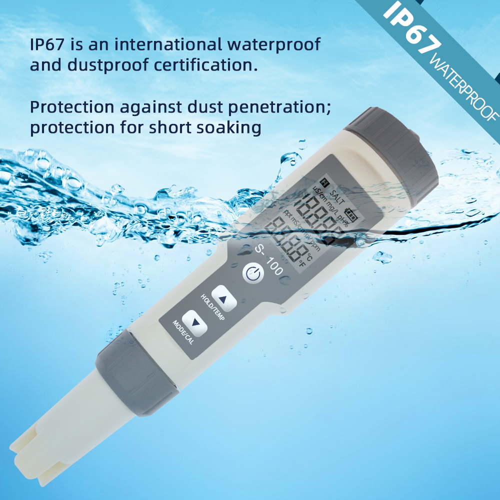 S-100 Salinometer Waterproof Salt Meter Digital Display Portable Salt TDS Tester Pool SPA Salinity Tester 40%off