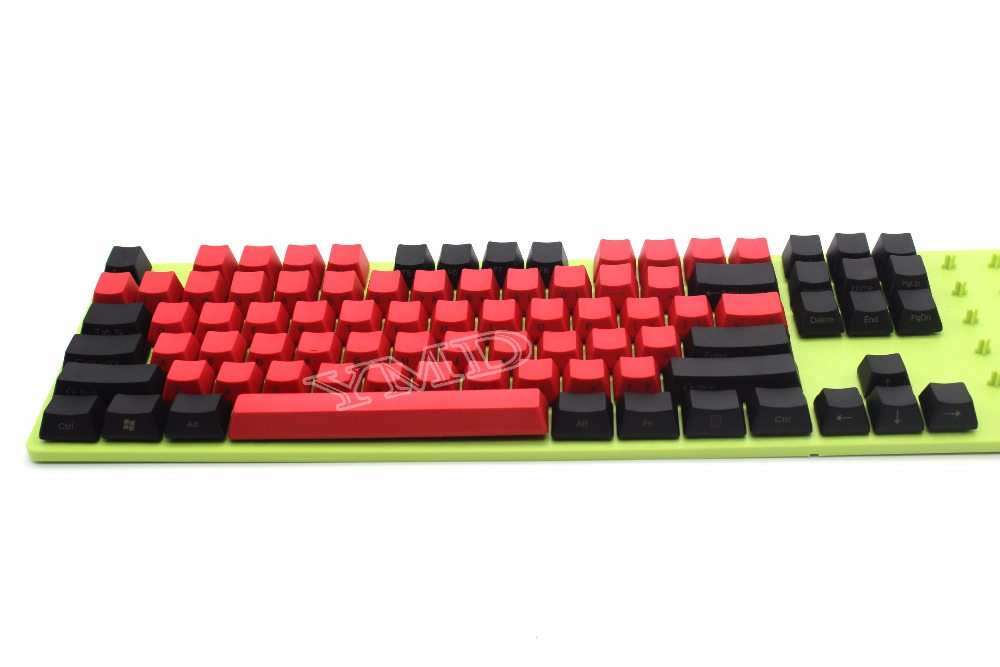 Free Shipping YMDK 104 87 61 Mixed Red Black PBT OEM Profile Keycap For 104 TKL 60% MX Switches Mechanical Gaming Keyboard