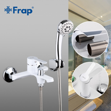 Frap Multi-color Bathroom Shower Brass Chrome Wall Mounted Shower Faucet Shower Head sets black white red F3241+1041