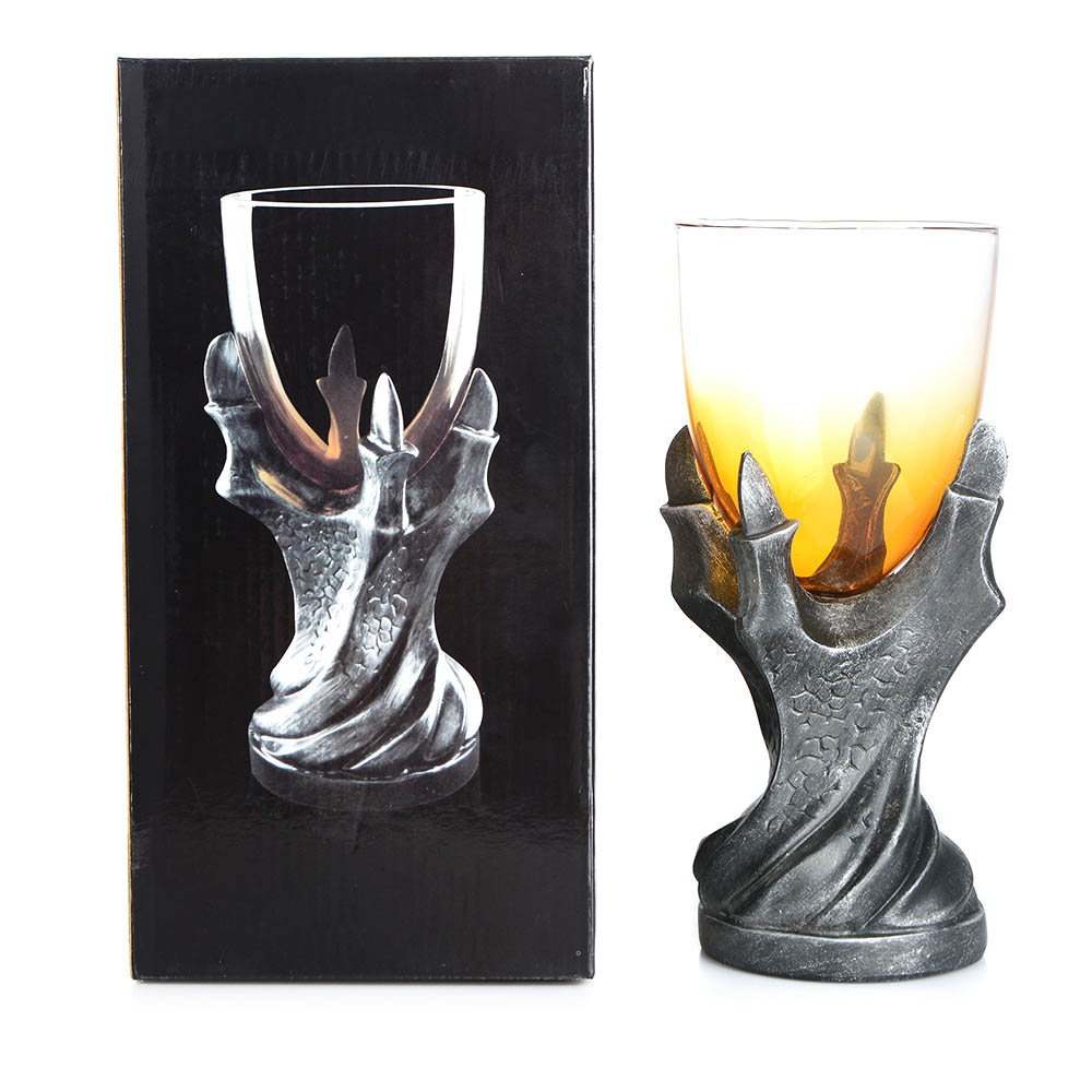 Halloween Gothic Resin Stainless Steel Dragon Skull Retro Claw Wine Glass Cocktail Glasses Whiskey Cup Party Bar Drinkware