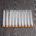 100pcs/lot Transparent Plastic Test Tube With Cork Stoppers Round Bottom 15x100mm School Laboratory Educational Supplies