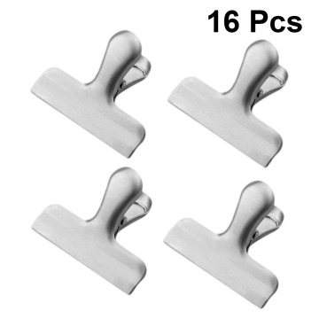 16pcs Food Bag Clips Stainless Steel 3 inches Kitchen Storage Home Tools Food Bag Clips