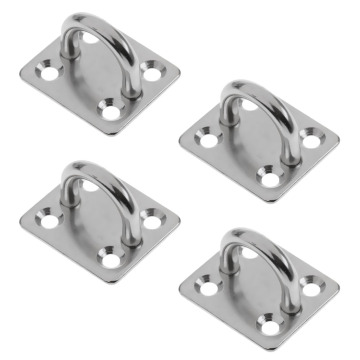 4pcs Heavy Duty 304 Stainless Steel Square Pad Eye Plate Shade Sailboat 6mm