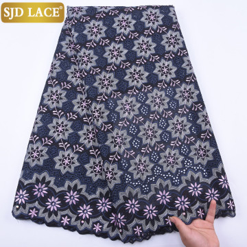 SJD LACE African Dry Lace Fabric Popular Swiss Voile Lace In Switzerland With Embroiderey Cotton Lace For Nigerian Wedding A1972