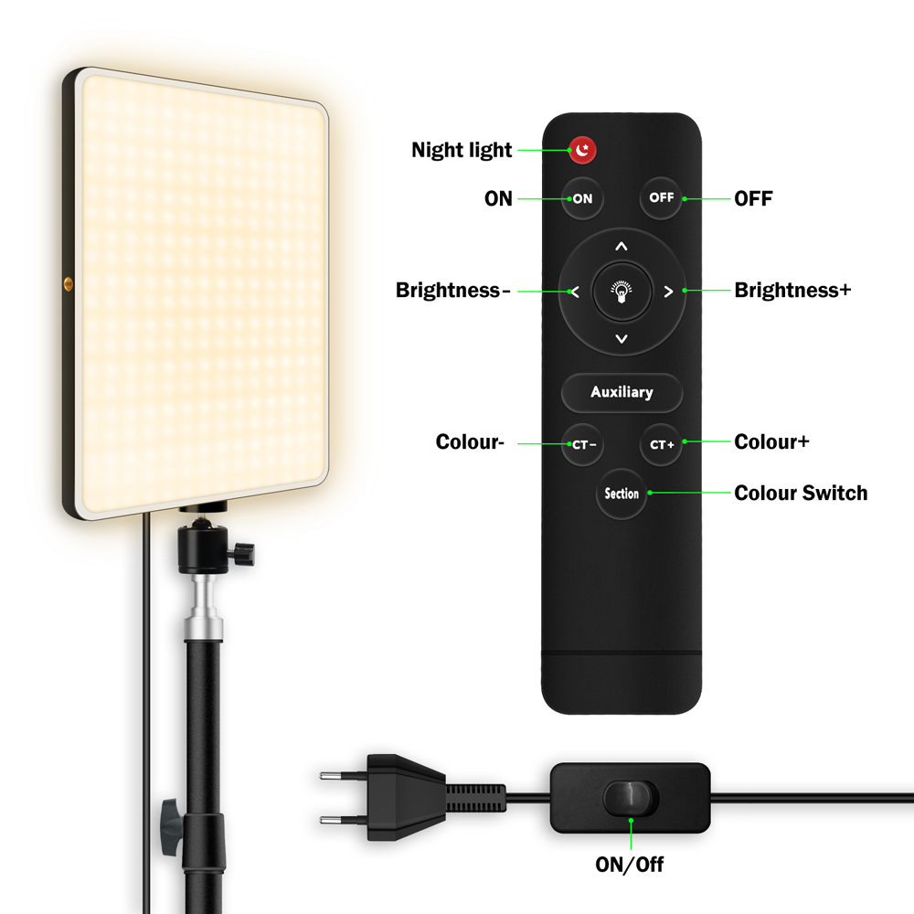 LED Lighting Panel Remote Control Video Light with Stand for Photography Studio taking Photo Video Filming Live Streaming