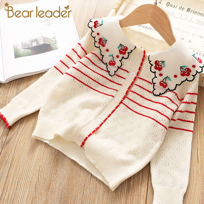 Bear Leader Girls Sweaters New Autumn Soft Girl's Jacket Sweater Cartoon Pattern Panda Kids Clothes Warm Children Clothing
