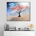 Pink big tree home decoration painting desert living room bedroom hotel decoration painting canvas painting