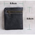 AETOO Mini purse men and women handmade leather ultra-thin soft leather wallet first layer leather wallet short zipper buckle