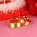 Vnox Free Engraving Name Date Wedding Bands for His and Her Gold Color Stainless Steel Alliance Anel Women Man Love Gift