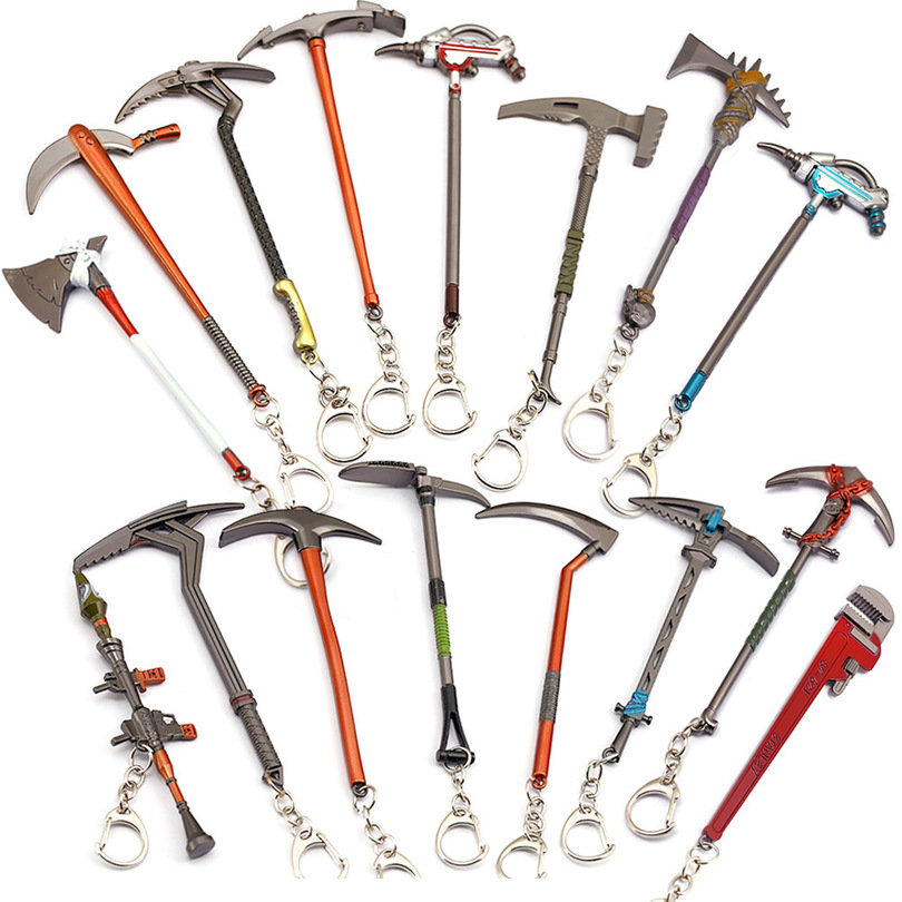 PC Online Game Battle Royale Gun Model Key Chain Pickaxe Keychain Keyring for Children Christams Gifts