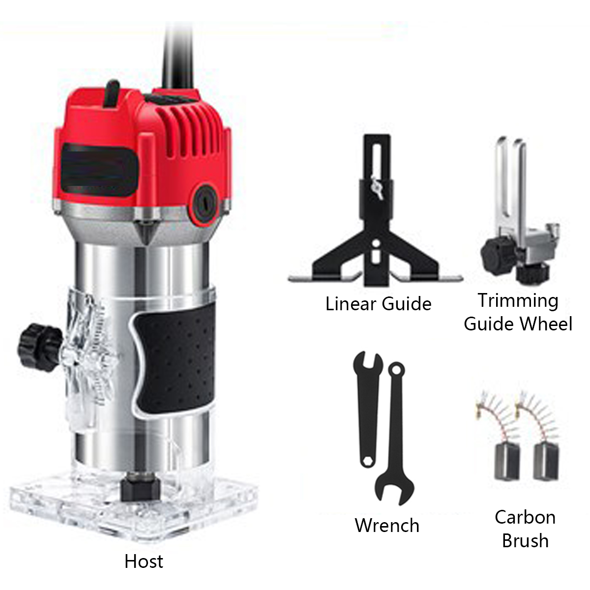 2300W 20000rpm Woodworking Electric Trimmer Wood Milling Engraving Slotting Trimming Machine Hand Carving Machine Wood Router