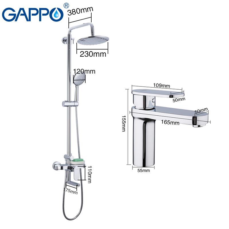 GAPPO Sanitary Ware Suite brass water tap chrome bathroom bath mixer shower faucet with basin tap waterfall bathtub faucet
