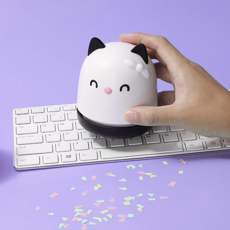 Portable Mini Cute Cat Desk Vacuum Cleaner for Desktop Keyboard Cleaner Computer Brush Dust Collect Robot Vacuum Cleaner Sweep
