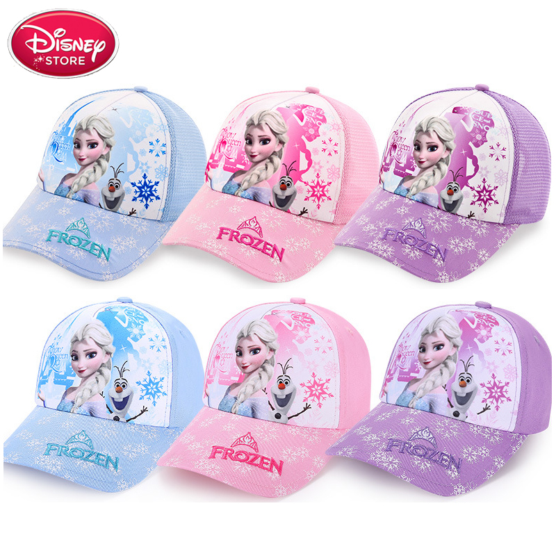 Disney Children Hat Frozen Anna Elsa Cap Cartoon Baby Kids Hats Outdoor Wear Cotton Adjustable Breathable Little Girl Cap