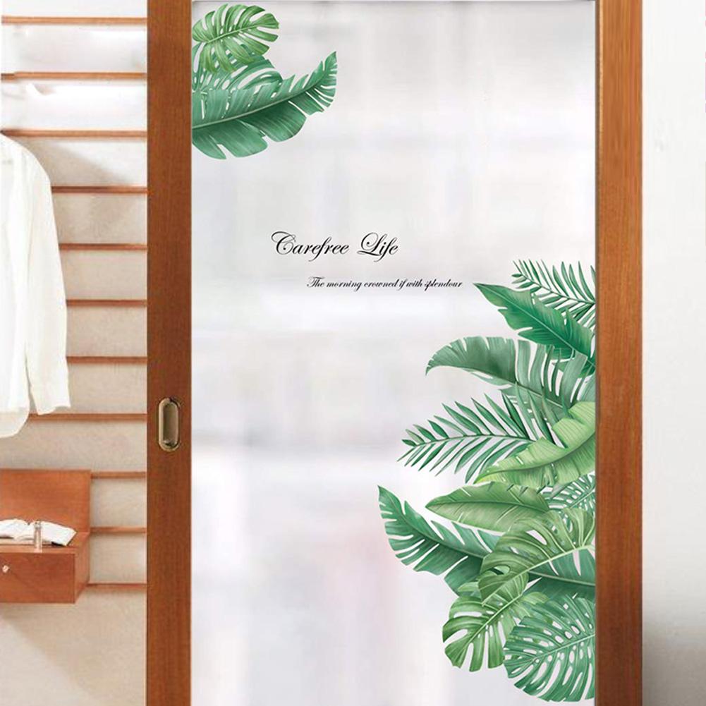 Leaves Wall Stickers Large Leaves Green Living Room Bedroom Corridor Decoration Wall Decoration For Closet Room Door