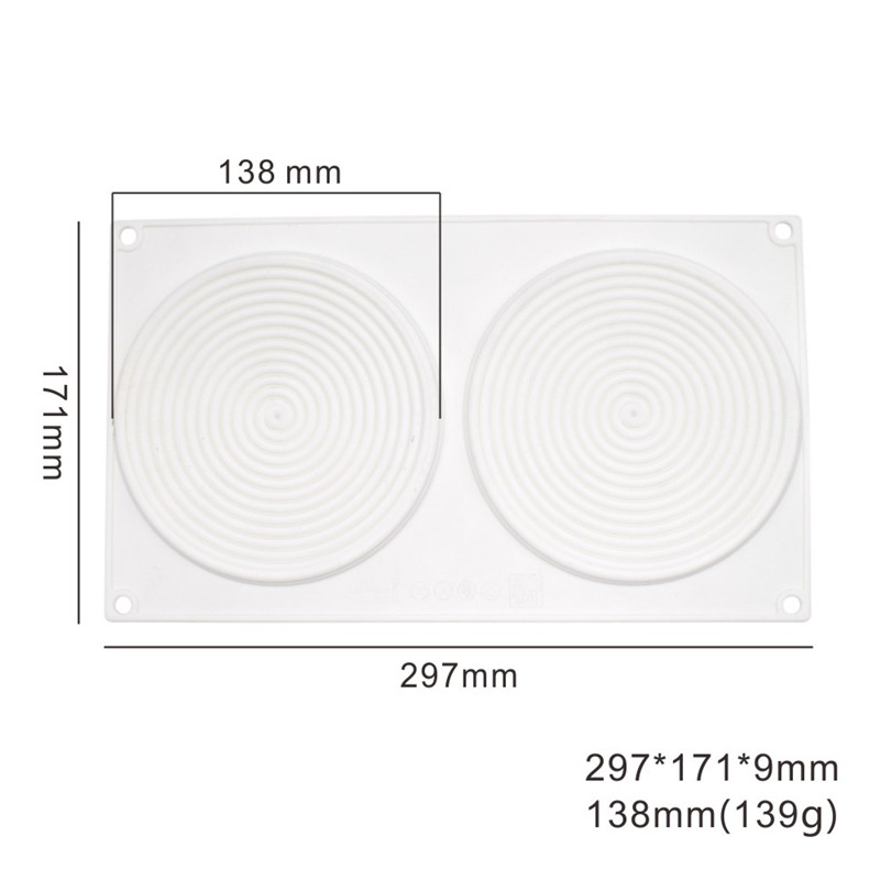 2PCS Tourbillon Cake Mould 3D Non-stick Silicone Mold Art Mousse Baking Mould Pastry Tool For Muffin Brownie