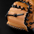 FDBRO Outdoor Sports Brown Black PVC Baseball Catcher Glove Softball Practice Equipment Size 12.5 Left Hand for Adult Training