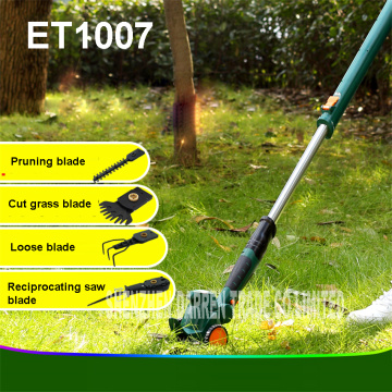 ET1007 power tools 4in1 10.8V Li-ion cordless hedge trimmer mower mower pruning mini rechargeable tools 65manganese alloy steel