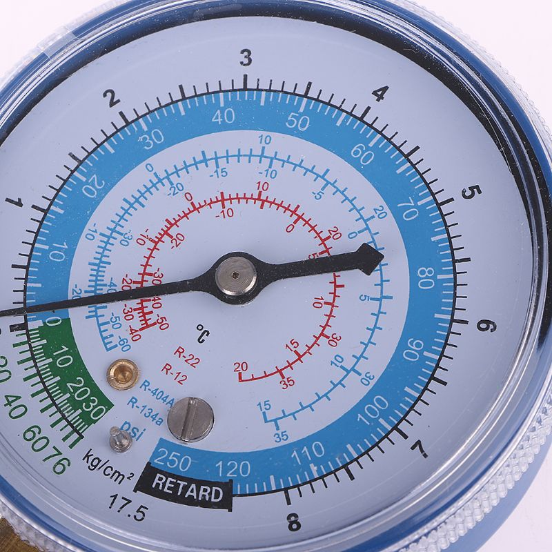AIMOMETER New Air Conditioner R404 R134A R22 Refrigerant Low Pressure Gauge PSI KPA Blue