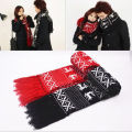 Hot Fashion 2018 NEW Winter Scarf Double Sided Warm Christmas Xmas Snow Deer Wool Knitted Scarve