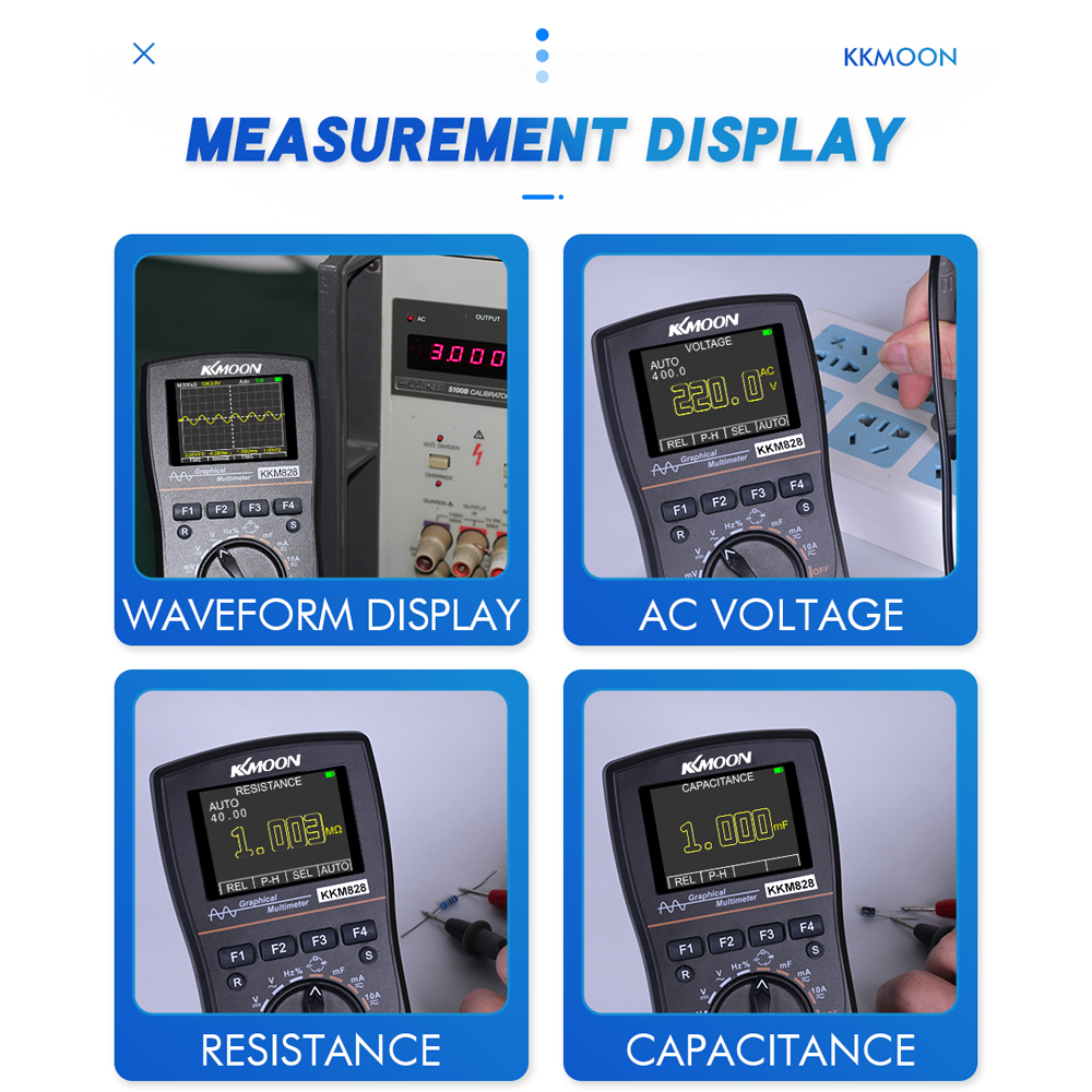 2.4" Color Screen 1MHz Bandwidth 2.5Msps Sampling Rate High Definition Intelligent Graphical Digital Oscilloscope Multimeter