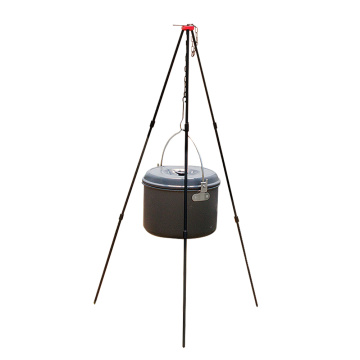 Outdoor Camping Tripod for Fire Hanging Pot Campfire Cookware Picnic Cooking Pot Grill Portable Hanging Hook Cook Pot Grill