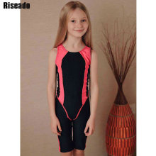 Riseado Sport One Piece Swimsuit Racer Back Swimwear Girls Patchwork Children Bathing Suit Boyleg Competitive Bodysuit 2021