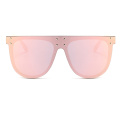 2020 Fashion Unique Mirror Square Sunglasses Women Men Brand Designer Oversized Reflective Pink Glasses Female Eyewear UV400