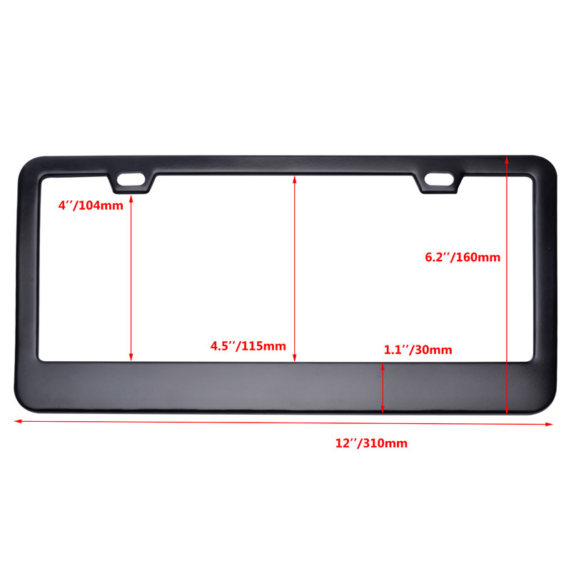 2 PCS License Plate Frame Tag Cover Protection Rack Carbon Fiber Frame Fits for all USA and Canada License Plates black Silver