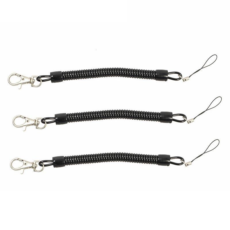 Tactical Retractable Plastic Spring Elastic Rope Security Gear Tool For Outdoor Hiking Camping Anti-lost Phone Keychain