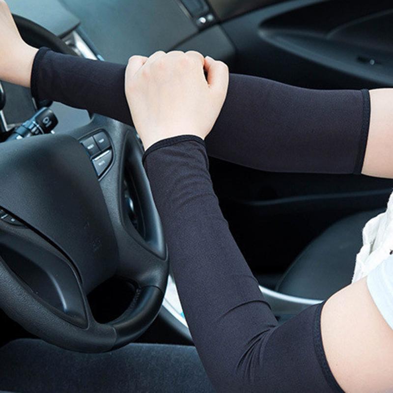 A Pair Summer Cycling Arm Sleeves Bicycle Accessories Outdoor Riding Driving Sunscreen Long Finger Ice Silk Cool Arm Sleeves