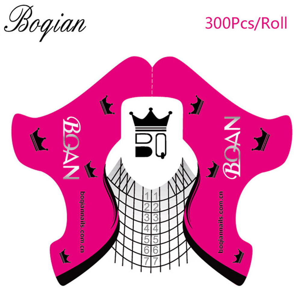 BQAN Professional 300pcs/roll Alloy Nail Form Tips Nail Art Guide Extension French DIY Tool Acrylic UV Gel Nail Art Tool
