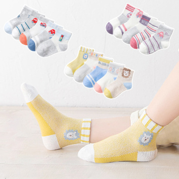 5 pairs/lot Cute Cartoon Mesh Cotton Baby Kids Socks Summer Breathable Knit Newborn Socks Baby Boy Socks Girls Socks for 1-12Yrs