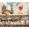 England Style Retro Map of London Building Large Mural Wallpapers for Living Room Bedroom Decor Wall Paper Papel De Parede 3d