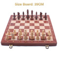 Walnut Chess Set High Quality Wooden Folding Large Chess Set Handwork Solid Wood Pieces Walnut Chess board 39CM King Size 8CM