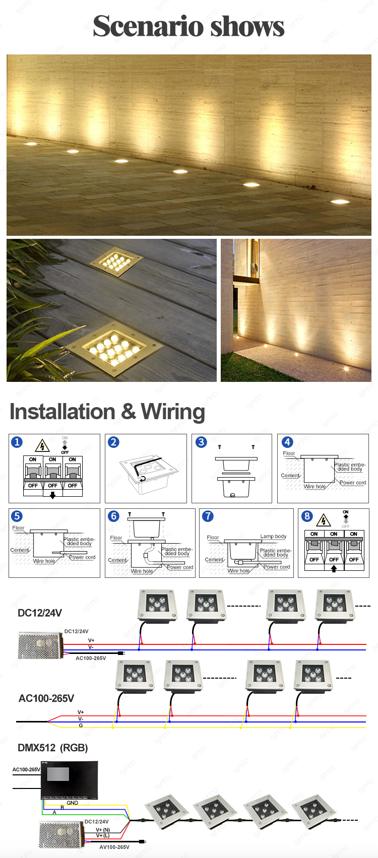 square led underground light