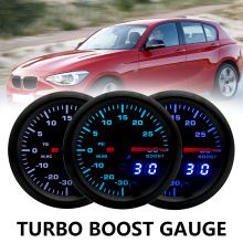 2" 52mm 7 Color LED Smoke Face Car Auto Bar Turbo Boost Gauge Meter with Sensor and Holder AD-GA52BOOSTBAR