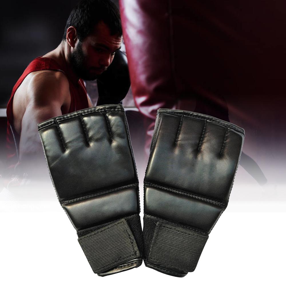 Black Fighting Sports Leather Gloves Tiger Boxing Muay Thai Boxing Gloves Boxing Sanda Boxing Half Finger Gloves