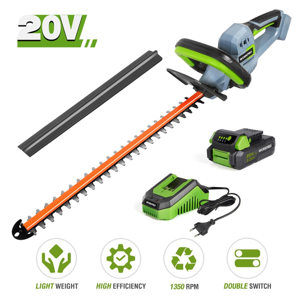 WORKPRO 20V Cordless Electric Household Trimmer Quick Charge Rechargeable Hedge Trimmer Pruning Saw Tools For Garden with Blade