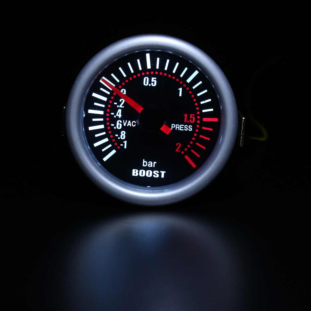 2 Inch 52mm Universal Car Turbo Boost Bar Gauge Pointer Digital LED Display Smoke Len 12V 2A Auto Boost Meter BAR