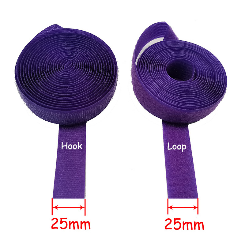 25mm colour adhesive fastener tape hooks and loops magic sewing tape strap for shoe repair clothing DIR 1m hook + 1m loop