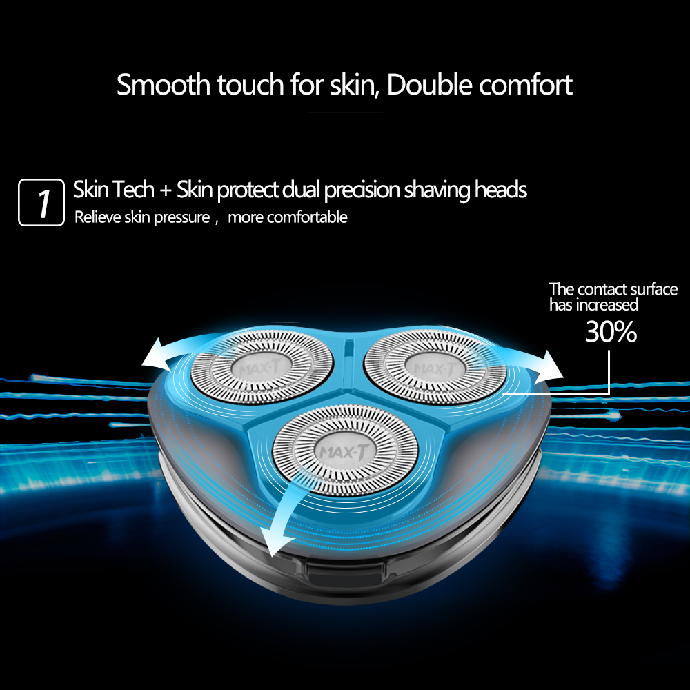 MAX-T 3D Electric Shaver Electric Original face shaver Men Washable USB Rechargeable Shaving Beard Machine with Pop-up Trimmer