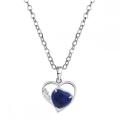 Lapis Lazuli Love Heart Birthstone Pendant Gemstone Necklaces for Women