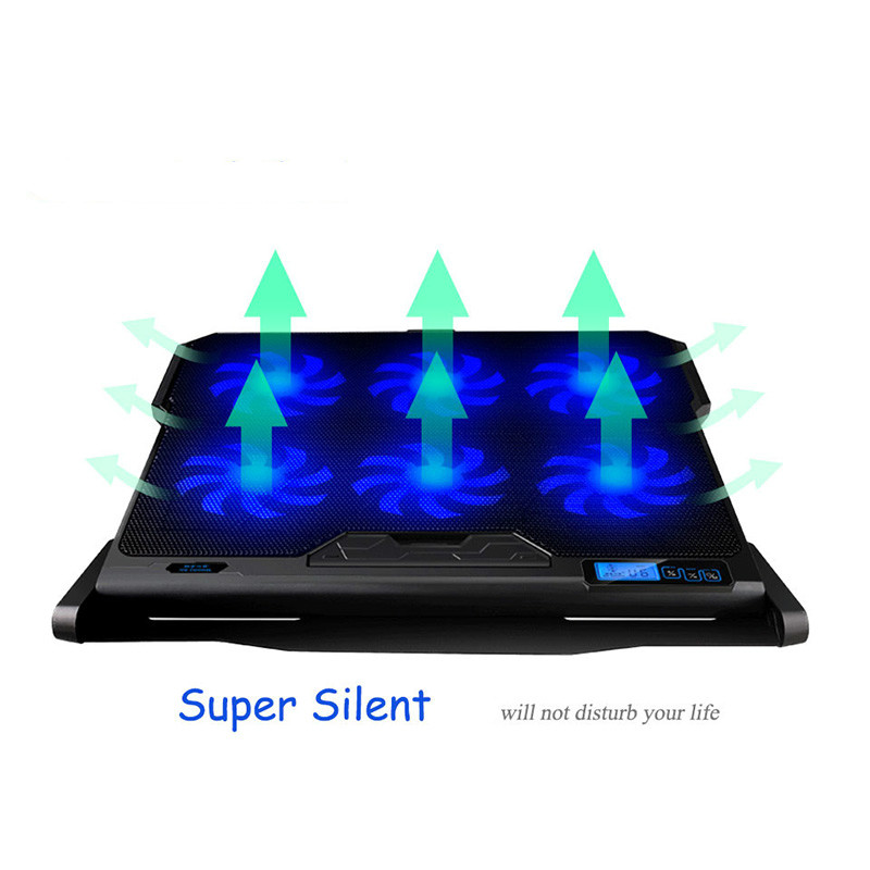 13-16 Inch Laptop Cooling Pad Laptop Cooler Six Cooling Fan 2 usb Ports Laptop Cooling fan pad Notebook Stand