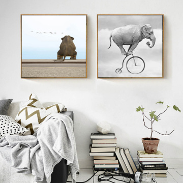 Abstract Elephant Canvas Painting Animals Posters Prints Nordic Pop Wall Art Pictures for Kids Living Room Home Decor No Frame